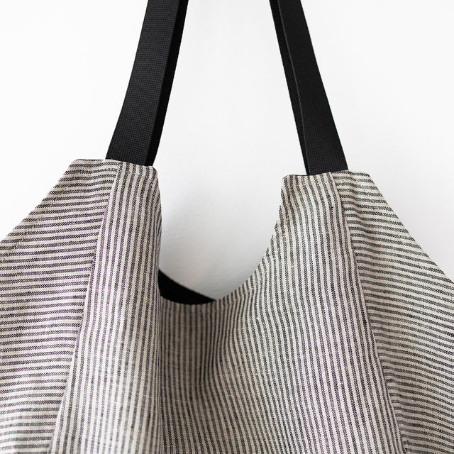 Striped Linen Tote Bag