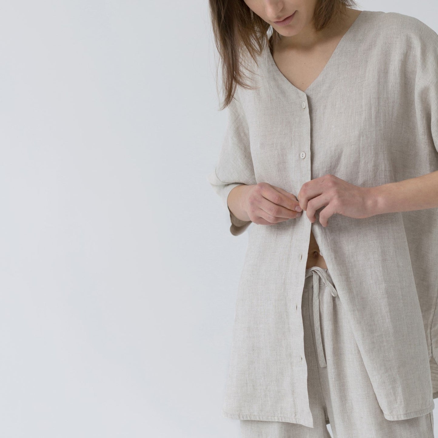 Linen Primrose Loungewear Set - Melange